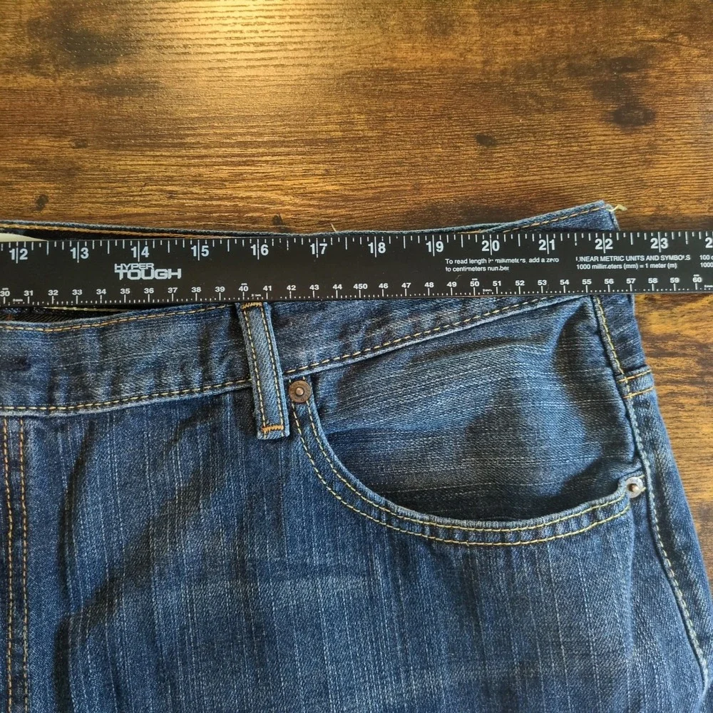 Levis 550 Mens Relaxed Fit Tapered Leg Dark Wash Blue Denim Jeans 46x30